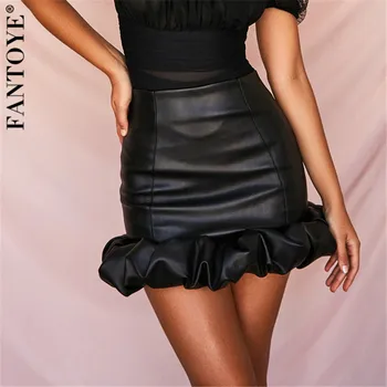 FANTOYE Vintage Elegant Black PU Skirts Women Fashion Faux Leather Bud Skirts 2019 Autumn Pleated Ladies Sexy Party Short Skirts
FANTOYE Vintage Elegant Black PU Skirts Women Fashion Faux Leather Bud Skirts 2019 Autumn Pleated Ladies Sexy Party Short Skirts