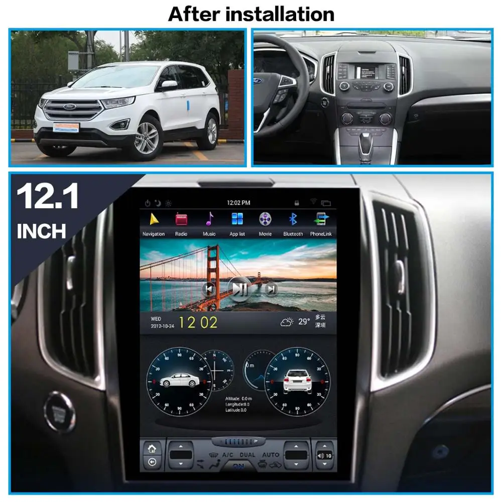 Aotsr Tesla 12.1“ Vertical screen Android 8.1 Car DVD Multimedia player GPS Navigation For Ford Edge 2015-2018 built-in carplay
Aotsr Tesla 12.1“ Vertical screen Android 8.1 Car DVD Multimedia player GPS Navigation For Ford Edge 2015-2018 built-in carplay