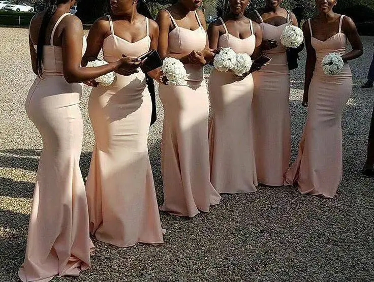 Sexy Long Pink Mermaid Bridesmaid Dresses with Straps Maxi V-Neck Corset Back Formal Evening Gown Custom Made
Sexy Long Pink Mermaid Bridesmaid Dresses with Straps Maxi V-Neck Corset Back Formal Evening Gown Custom Made