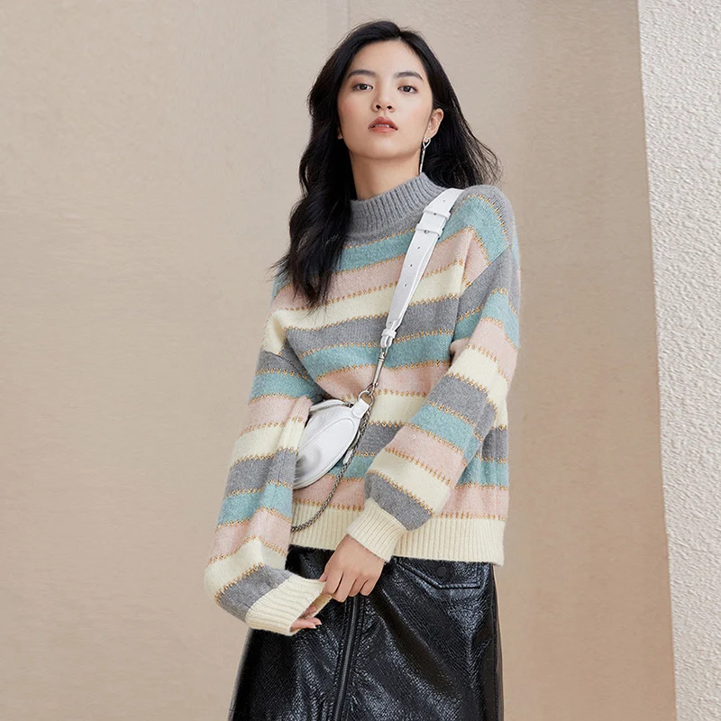 Winter Young Style Rainbow Sweaters Women Sweet Color Pullover Loose Femal Spring Clothes
Winter Young Style Rainbow Sweaters Women Sweet Color Pullover Loose Femal Spring Clothes