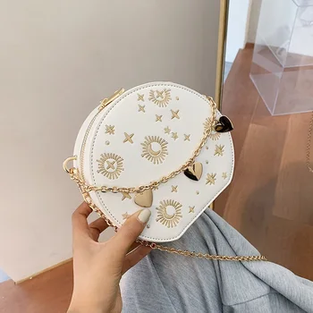 Chain small round bag 2020 new texture messenger bag female bag popular embroidery shoulder bag quality shoulder bag channels GG
Chain small round bag 2020 new texture messenger bag female bag popular embroidery shoulder bag quality shoulder bag channels GG
