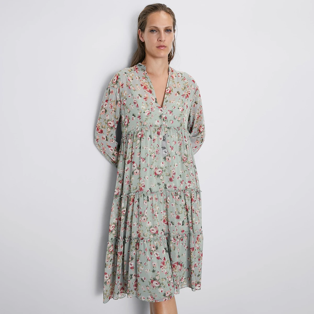 KIYUMI Chiffon Dress Women Floral Print Dresses 2019 Autumn V-neck Long Sleeve Hippie Chic Casual Beach Vestidos Slim Midi Dress
KIYUMI Chiffon Dress Women Floral Print Dresses 2019 Autumn V-neck Long Sleeve Hippie Chic Casual Beach Vestidos Slim Midi Dress