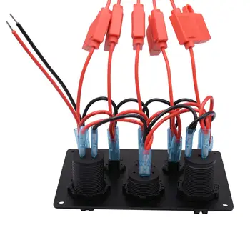 Blue LED 5 Gang Toggle Rocker Switch with Dual USB Socket Voltmeter Volt Meter for Marine Boat
Blue LED 5 Gang Toggle Rocker Switch with Dual USB Socket Voltmeter Volt Meter for Marine Boat
