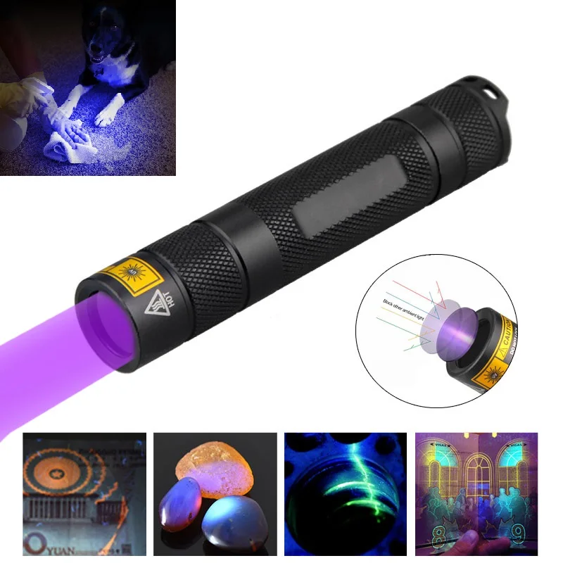UV Flashlight LED 365nm Ultra Violet Ultraviolet Invisible Torch for Pets Stain Hunting Marker Use 18650 battery
UV Flashlight LED 365nm Ultra Violet Ultraviolet Invisible Torch for Pets Stain Hunting Marker Use 18650 battery