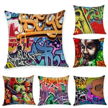Factory direct colorful street graffiti style print pillow cover linen sofa cushion cover cartoon seat chair car pillowcase
Factory direct colorful street graffiti style print pillow cover linen sofa cushion cover cartoon seat chair car pillowcase