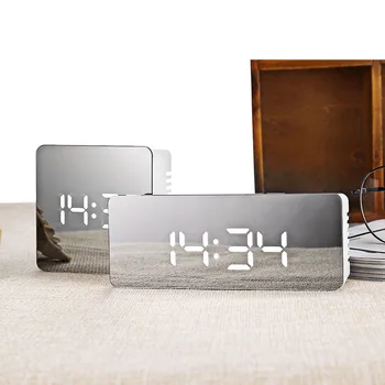 Digital LED Snooze Mirror Alarm Clock Wake Up Light Electronic Large Time Temperature Display Table Home Decoration Clock
Digital LED Snooze Mirror Alarm Clock Wake Up Light Electronic Large Time Temperature Display Table Home Decoration Clock