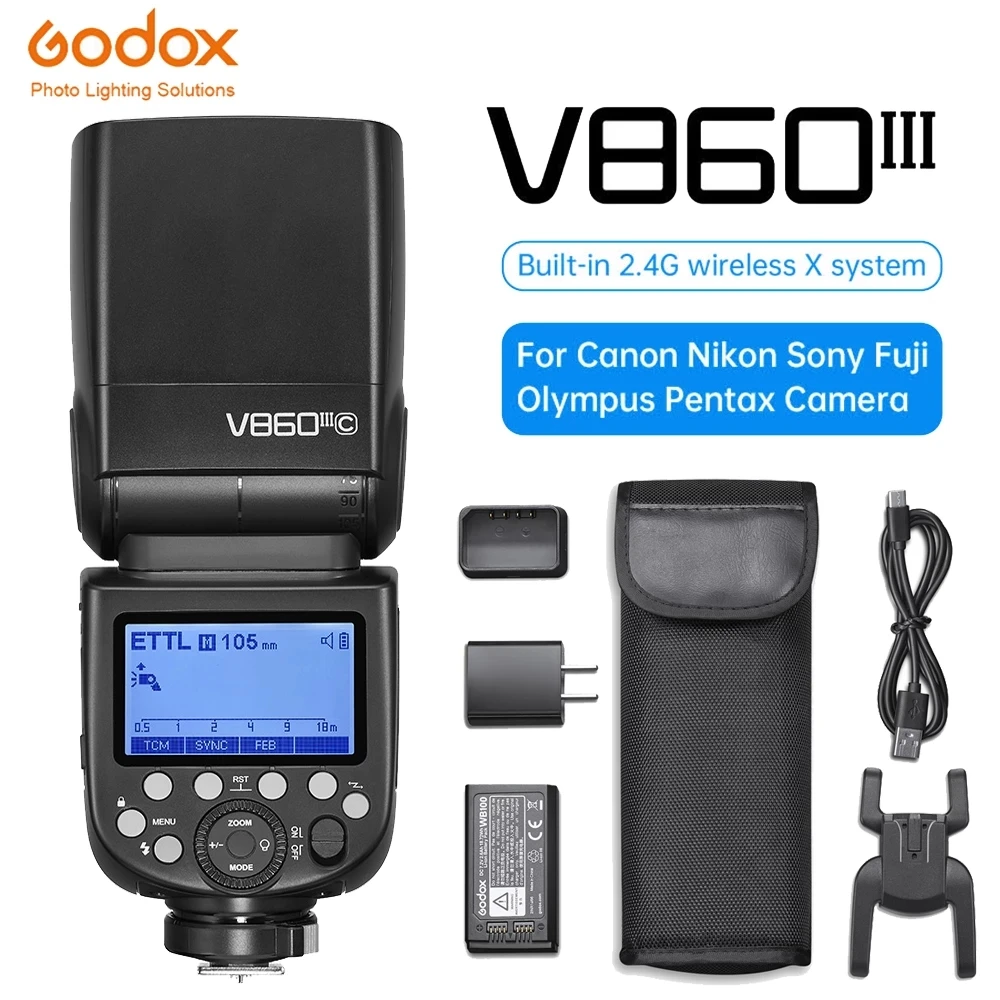 Вспышка для камеры Godox V860III V860IIIC V860IIIN V860IIIS Speedlite TTL HSS камер Canon Sony Nikon Fuji Olympus Pentax |