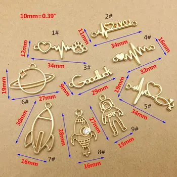 9 Pcs/set Epoxy Metal Frame Love Rocket Astronaut Satellite Shape Pendant Necklace Earrings Accessories Manual DIY Material Y4QB
9 Pcs/set Epoxy Metal Frame Love Rocket Astronaut Satellite Shape Pendant Necklace Earrings Accessories Manual DIY Material Y4QB