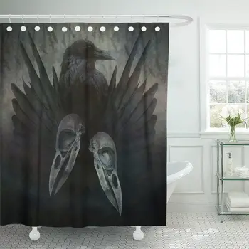 Shower Curtains with Hooks Pagan Crow Spirit with Head Skulls Black Wings and Bird Flock in Flight Emerging from Dark Sinister
Shower Curtains with Hooks Pagan Crow Spirit with Head Skulls Black Wings and Bird Flock in Flight Emerging from Dark Sinister