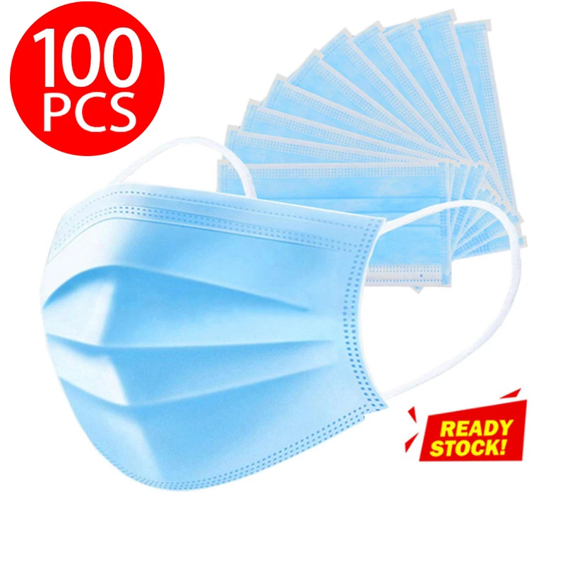 100PCS Masks Disposable Protective Mask 3 Layers Non-woven Dustproof Windproof Facial Mask Soft Breathable Protective Masks
100PCS Masks Disposable Protective Mask 3 Layers Non-woven Dustproof Windproof Facial Mask Soft Breathable Protective Masks