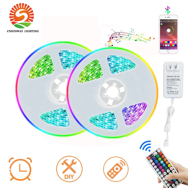 LED Strip Lights 24V 5050 RGB Light Strips with Bluetooth APP Control Sync to Music Apply for TV Bedroom Party Home Decoration
LED Strip Lights 24V 5050 RGB Light Strips with Bluetooth APP Control Sync to Music Apply for TV Bedroom Party Home Decoration