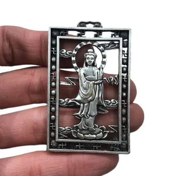 LAOJUNLU Imitation Antique Lotus Guanyin Openwork Carving Imitation Silver Pendant
LAOJUNLU Imitation Antique Lotus Guanyin Openwork Carving Imitation Silver Pendant