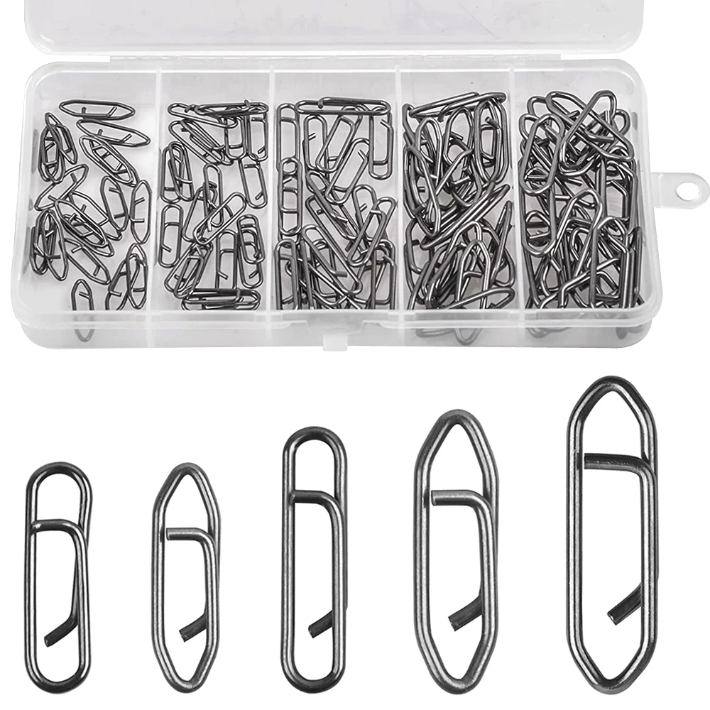 100Pcs/Box Powerful Fast Link Clip Snap Swivels Stainless Steel Clips Connector Quick Change Lure Snaps Accessories Tackle
100Pcs/Box Powerful Fast Link Clip Snap Swivels Stainless Steel Clips Connector Quick Change Lure Snaps Accessories Tackle