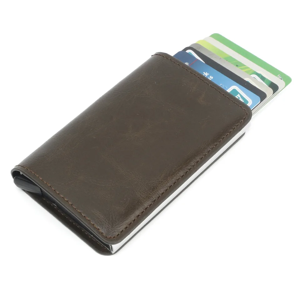 RFID Aluminium Alloy Credit Card Holder PU Leather Card Wallet Card Holder for Men Women Automatic Pop Up Card Case Travel
RFID Aluminium Alloy Credit Card Holder PU Leather Card Wallet Card Holder for Men Women Automatic Pop Up Card Case Travel