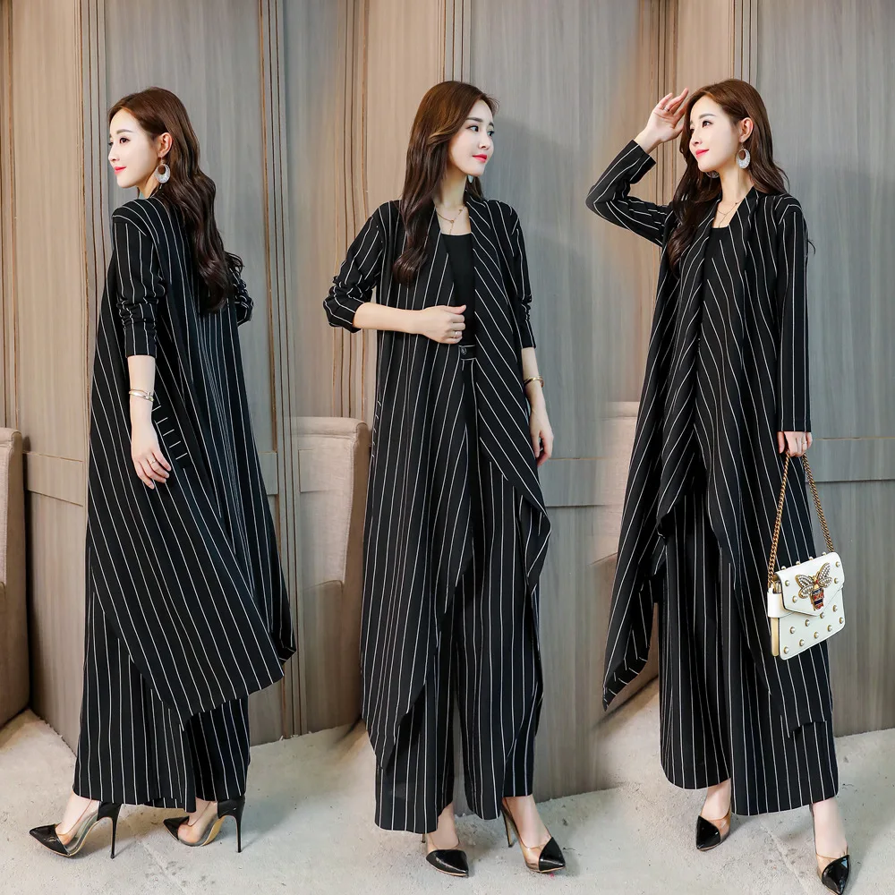 2018 Autumn New Style Women's Casual Fashion Elegant Trend Elegant Stripes Two Pieces Loose Pants Set
2018 Autumn New Style Women's Casual Fashion Elegant Trend Elegant Stripes Two Pieces Loose Pants Set