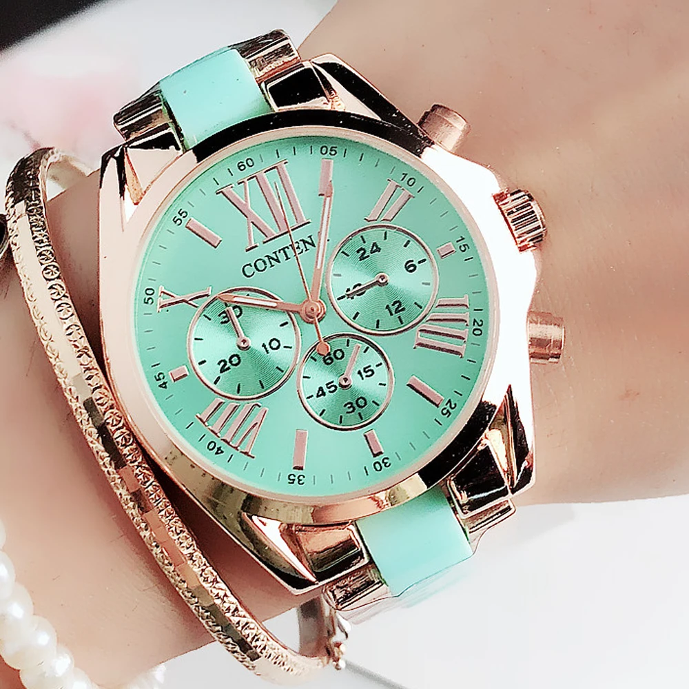 Новые креативные модные роскошные спортивные кварцевые часы geneva женские