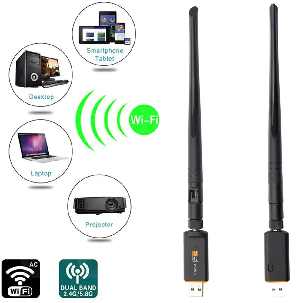 1200Mbps Wireless WiFi USB Adapter Dual Band 2.4/5Ghz with Aerial 802.11AC Network Card High Speed USB3.0 Receiver
1200Mbps Wireless WiFi USB Adapter Dual Band 2.4/5Ghz with Aerial 802.11AC Network Card High Speed USB3.0 Receiver