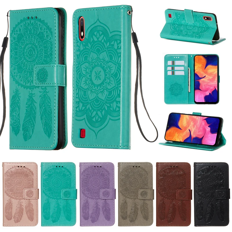 

Embossed Floral PU leather case for Samsung Galaxy M10,A10 Flip Stand Wallet Cover Cellphone back casing