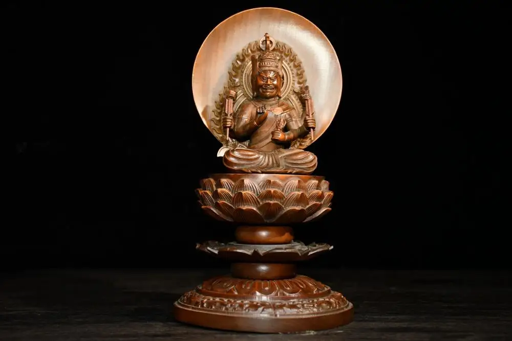 11" China Lucky Seikos Boxwood King Huode Buddha Statue Vulcan statue Fudo Myoshi Buddha Statue
11" China Lucky Seikos Boxwood King Huode Buddha Statue Vulcan statue Fudo Myoshi Buddha Statue