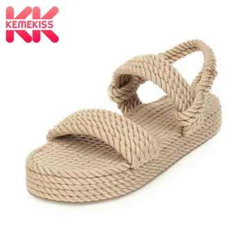 KemeKiss Women Summer Sandals Shoes Fashion New Design Hemp Rope Material Shoes Women Flat Heel Daily Casual Footwear Size 35-43 
KemeKiss Women Summer Sandals Shoes Fashion New Design Hemp Rope Material Shoes Women Flat Heel Daily Casual Footwear Size 35-43