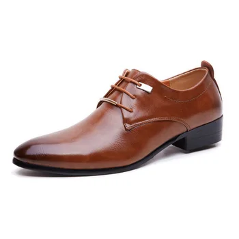 New Men Business Formal Dress Shoes Oxford Men Leather Shoes Lace-Up Pointed Toe British Style Men Shoes Brown Black size 48 
New Men Business Formal Dress Shoes Oxford Men Leather Shoes Lace-Up Pointed Toe British Style Men Shoes Brown Black size 48