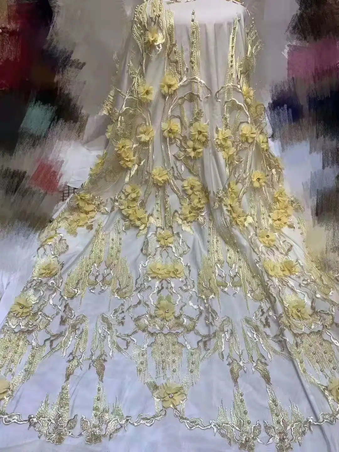 Beautiful 3D flowers beads French mesh Lace With Rhinestone Nigeria African lace fabric For Evening dress gown dress Beige
Beautiful 3D flowers beads French mesh Lace With Rhinestone Nigeria African lace fabric For Evening dress gown dress Beige