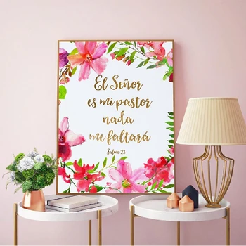 Spanish Bible Verse Quotes Wall Art Canvas Painting Watercolor Flowers Prints Nursery Wall Decor Scripture Poster Decoration
Spanish Bible Verse Quotes Wall Art Canvas Painting Watercolor Flowers Prints Nursery Wall Decor Scripture Poster Decoration