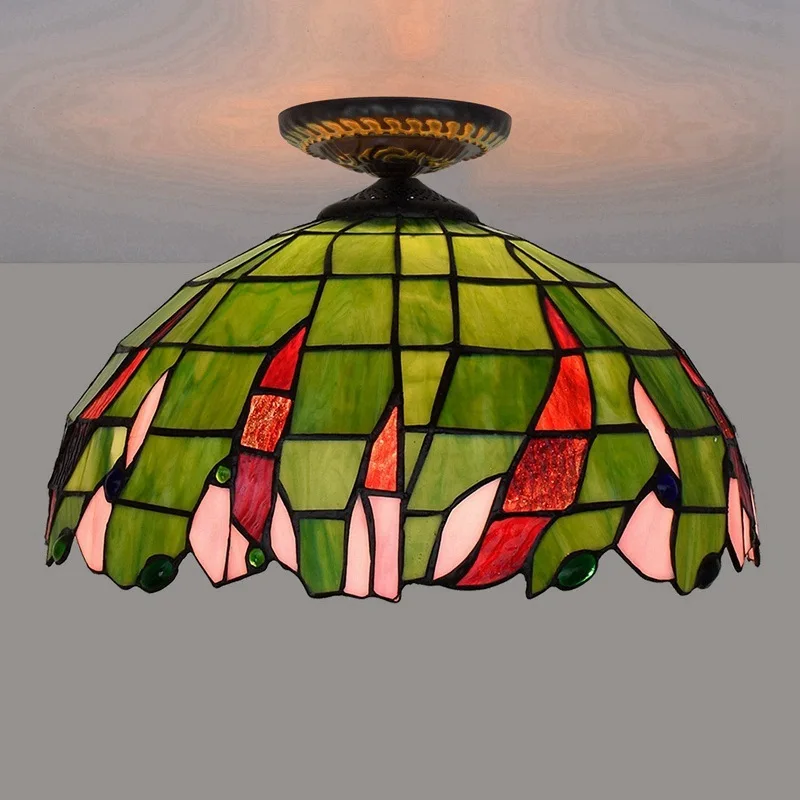 40cm European Rural Green Tiffany stained glass dining room bedroom corridor hall glass ceiling lamp
40cm European Rural Green Tiffany stained glass dining room bedroom corridor hall glass ceiling lamp