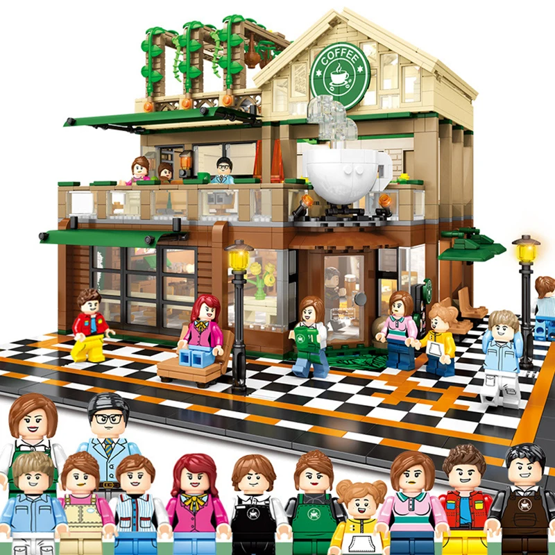 IN STOCK 601093 2095Pcs Idea City street view with LED light casual coffee house Building Blocks Bricks Classic Model Kids Toys
IN STOCK 601093 2095Pcs Idea City street view with LED light casual coffee house Building Blocks Bricks Classic Model Kids Toys