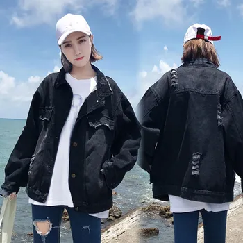 2019 Women Black Loose Denim Jackets Korean Style Jean Coats Female Fashion Streetwear Casual Jackets
2019 Women Black Loose Denim Jackets Korean Style Jean Coats Female Fashion Streetwear Casual Jackets