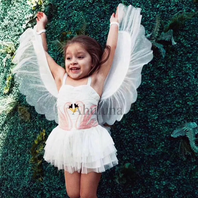 Фото Одежда для косплея балета девочек костюм лебедя и фламинго с крыльями хлопковые
