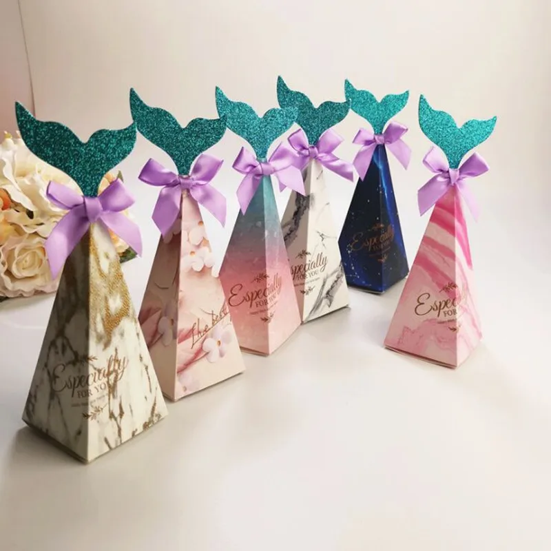 feiluan 100pcs new beautiful color 6x6x18.5cm Mermaid box European wedding creative candybaby birthday party box 
feiluan 100pcs new beautiful color 6x6x18.5cm Mermaid box European wedding creative candybaby birthday party box