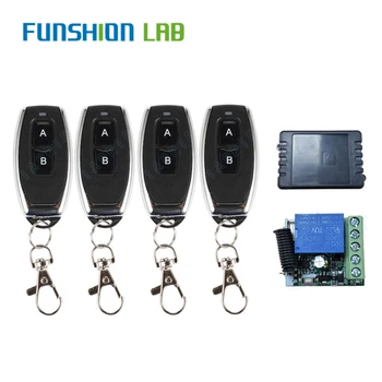 FUNSHION 433Mhz Universal Wireless Remote Switch DC 12V 1 CH Relay Receiver Module + 4PCS RF Transmitter 433 Mhz Remote Controls
FUNSHION 433Mhz Universal Wireless Remote Switch DC 12V 1 CH Relay Receiver Module + 4PCS RF Transmitter 433 Mhz Remote Controls
