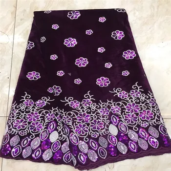 2020 New African Lace Fabric with purple sequins design tulle velvet embroidery velvet Fabric Used for Africa women Party dress 
2020 New African Lace Fabric with purple sequins design tulle velvet embroidery velvet Fabric Used for Africa women Party dress