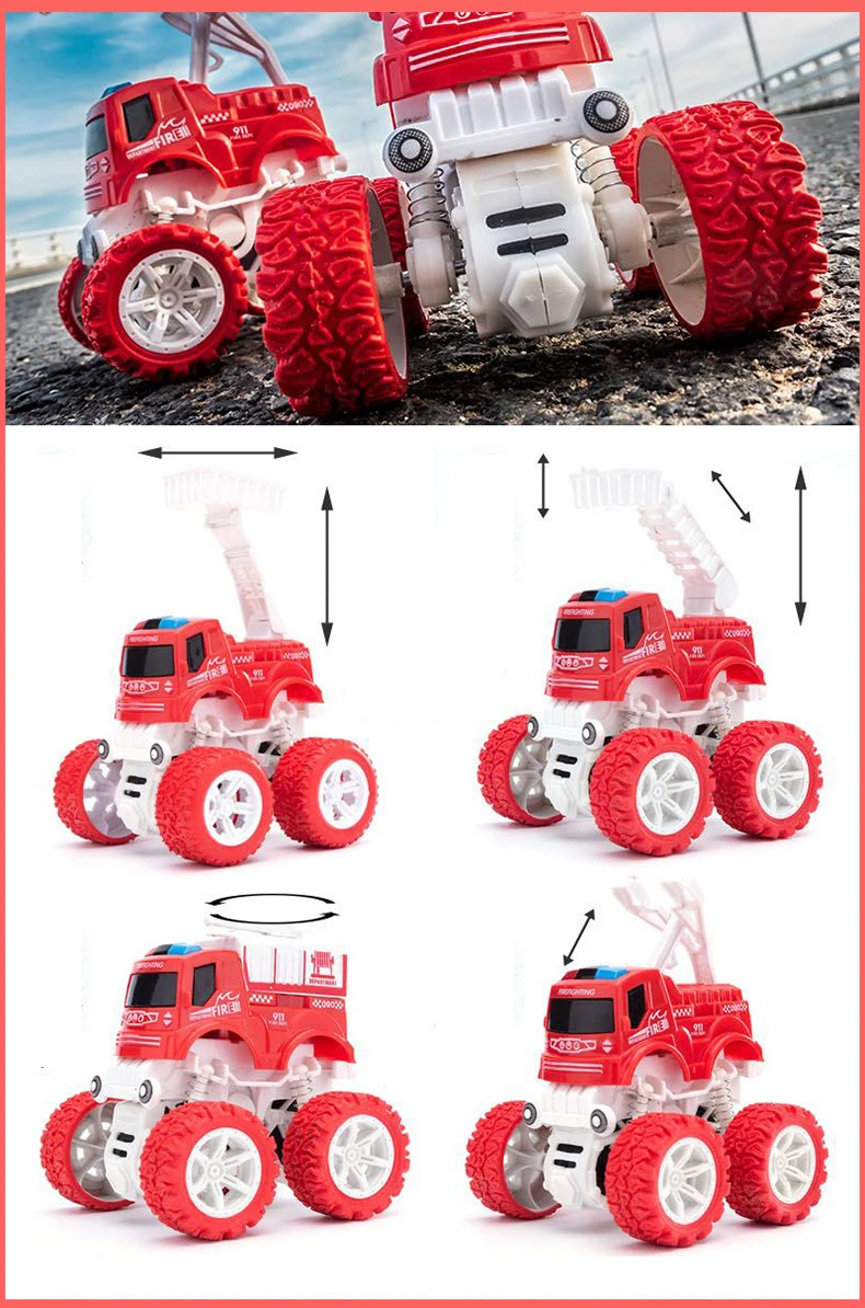 Inertia Four-Wheel Drive Off-Road Vehicle Toy Military Fire Truck Boys Cars Children Gift Hot Toys for Kids 2 to 4 Years Old 3