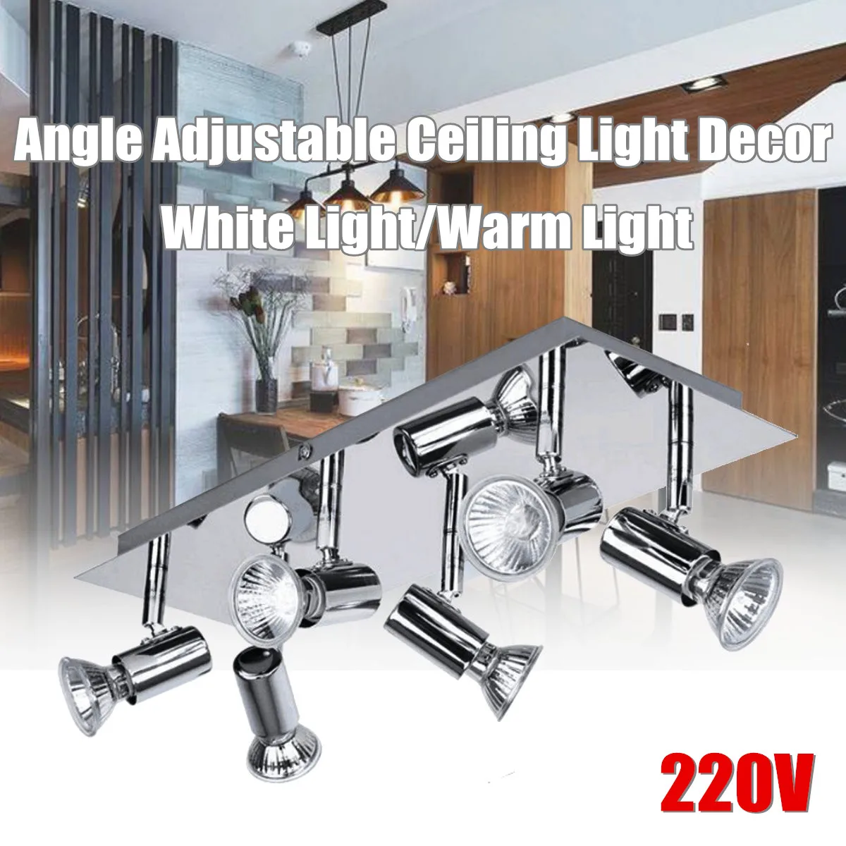 18W 220V 6 Way GU10 Ceiling Light Rotatable Adjustable Ceiling Lamp Fixture Modern Indoor Lighting Home Decor Fitting
18W 220V 6 Way GU10 Ceiling Light Rotatable Adjustable Ceiling Lamp Fixture Modern Indoor Lighting Home Decor Fitting