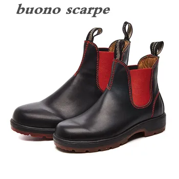 Martin men and women British couple short boots casual high waist leather boots trend Chelsea boots
Martin men and women British couple short boots casual high waist leather boots trend Chelsea boots