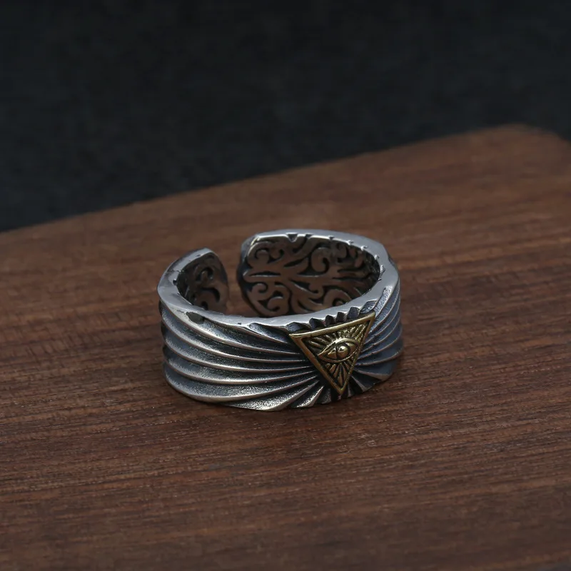 Wholesale S925 Sterling Silver Creative God's Eye Open Ended Ring Men's Trend Personality Retro Thai Silver Old Ring
Wholesale S925 Sterling Silver Creative God's Eye Open Ended Ring Men's Trend Personality Retro Thai Silver Old Ring