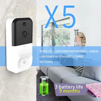 X5 Wireless WiFi DoorBell Smart Video Phone Visual Intercom 2 Way Talk Door Bell
X5 Wireless WiFi DoorBell Smart Video Phone Visual Intercom 2 Way Talk Door Bell