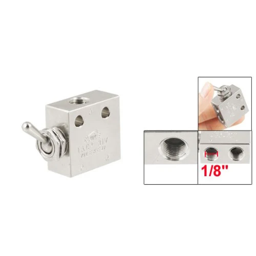 TAC2-31V 2 Position 3 Way Air Pneumatic Knob Control ON OFF Toggle Valve