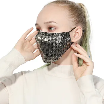 Trendy Sequin Shiny Women Fashion Mask Glitter Ice Silk Face Masks Washable Mask Dustproof Shining Party Cosplay 
Trendy Sequin Shiny Women Fashion Mask Glitter Ice Silk Face Masks Washable Mask Dustproof Shining Party Cosplay