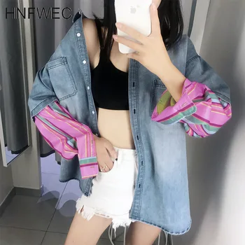 2020 Spring and Autumn New Stitching Denim Shirts Women Wild Casual Women Clothing Fashion Ladies Blouses and Tops Y740
2020 Spring and Autumn New Stitching Denim Shirts Women Wild Casual Women Clothing Fashion Ladies Blouses and Tops Y740