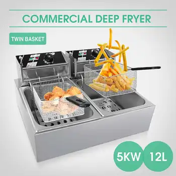 240V 5000W Fry 2pcs Basket Commercial Electric Deep Fryer Kitchen capaciousness Restaurant Frying Chip Cooker w/ Basket Kitchen
240V 5000W Fry 2pcs Basket Commercial Electric Deep Fryer Kitchen capaciousness Restaurant Frying Chip Cooker w/ Basket Kitchen