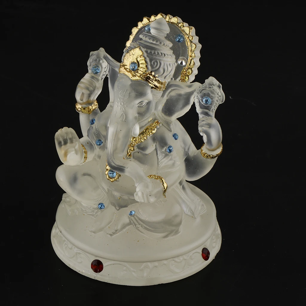 Ganesha Buddha Elephant Figurine Statue Sculpture Good Luck Charm House Office Decoration