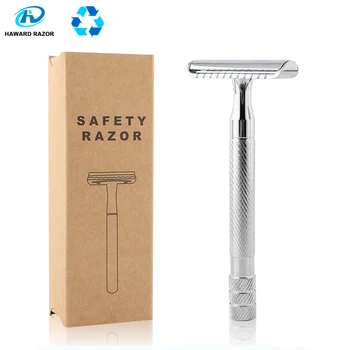 HAWARD Double Edge Safety Razor For Men Bright Silver Colsed Comb Shaving Razor Non-slip Pattern Handle Manual Razor 10 Blades
HAWARD Double Edge Safety Razor For Men Bright Silver Colsed Comb Shaving Razor Non-slip Pattern Handle Manual Razor 10 Blades