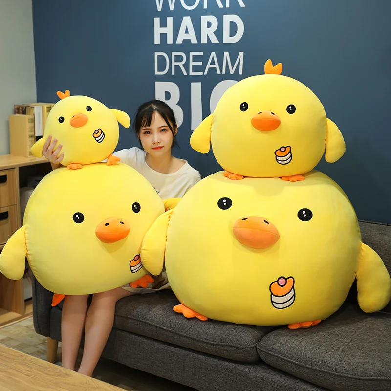 Фото 1 шт. 30/50 см Огромный желтый цыпленок забавные плюшевые игрушки Подушка для сна