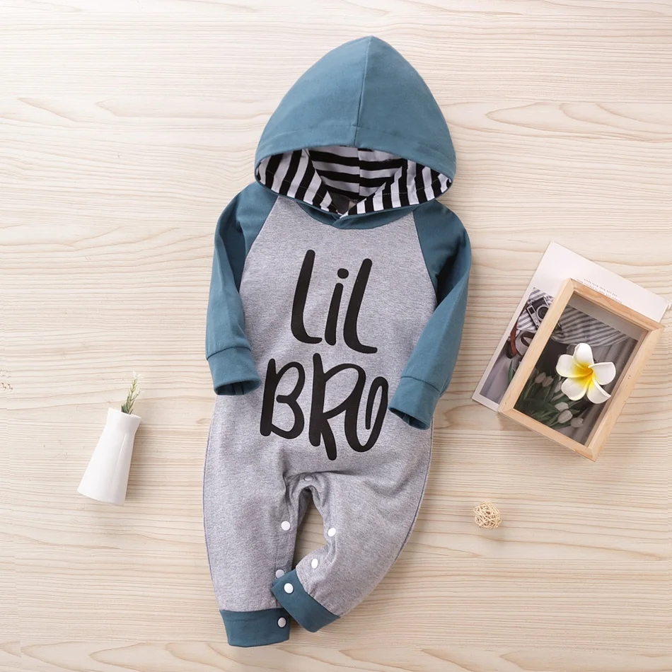 PatPat 2020 New Arrival Autumn and Winter Baby LIL BRO Letter Striped Hooded Jumpsuit Baby Boy casual Letter Jumpsuits Baby PatPat 2020 New Arrival Autumn and Winter Baby LIL BRO Letter Striped Hooded Jumpsuit Baby Boy casual Letter Jumpsuits Baby