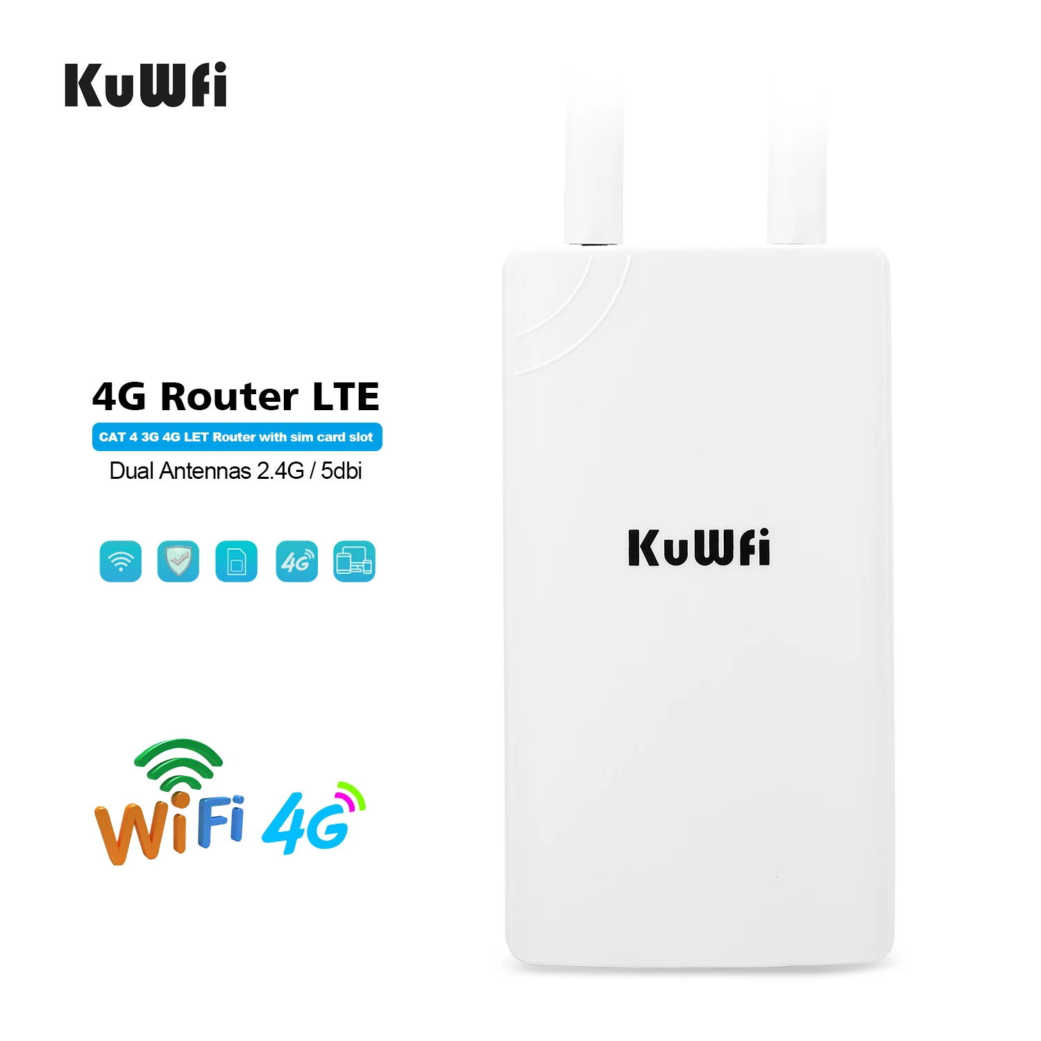 KuWFi Открытый маршрутизатор с широким покрытием 150 Мбит / 4G LTE маршрутизаторы