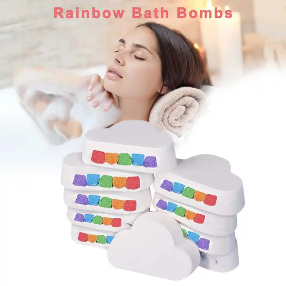 rainbow cloud bath bomb safe material skin moisturizing skin