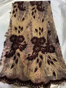 New Velvet Lace Fabric for Dresses Latest embroidery Nigerian French Lace fabric with Sequins High Quality African Lace Fabric 
New Velvet Lace Fabric for Dresses Latest embroidery Nigerian French Lace fabric with Sequins High Quality African Lace Fabric